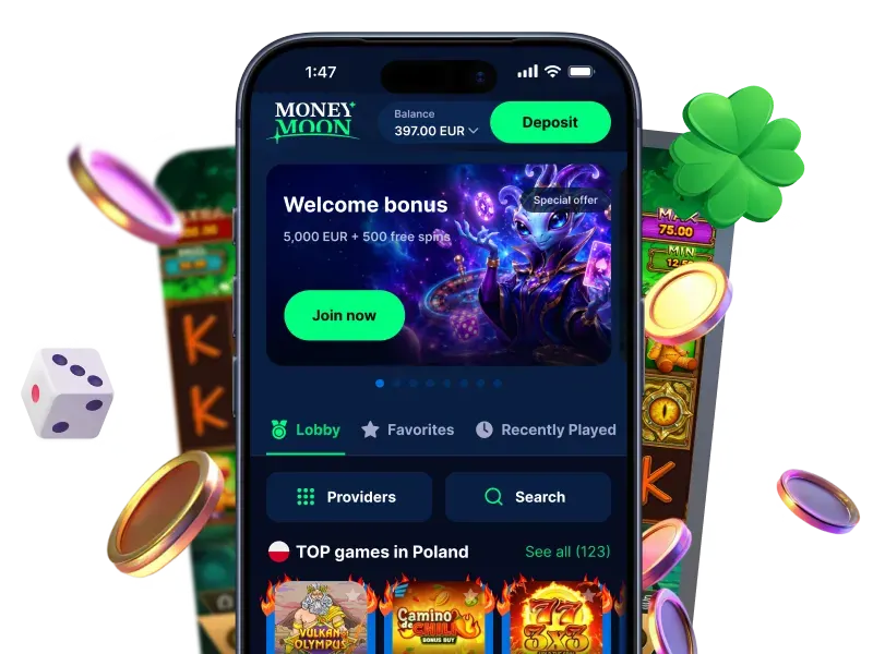 Aplikacja MoneyMoon na telefonie